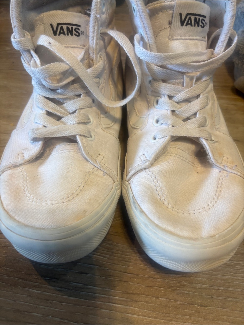 Vans Kids Off-White Canvas High-Top Sneakers